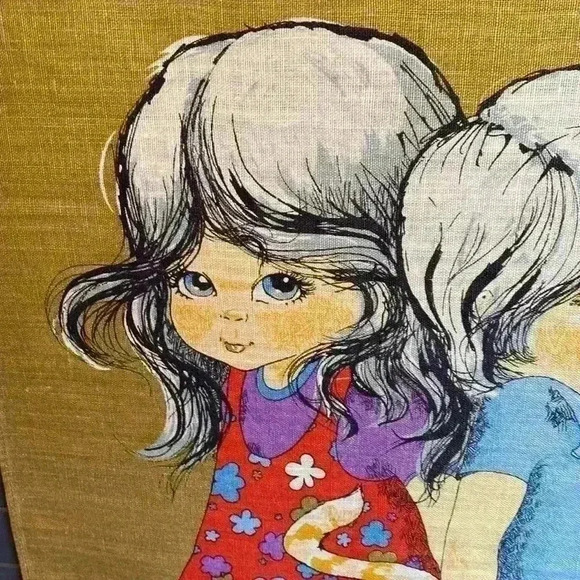 Vintage Wall  Hanging of girl and boy - Picture 7 of 16